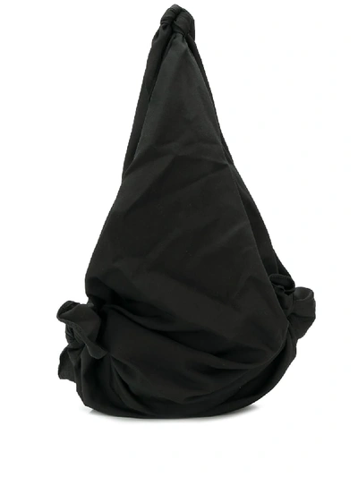Shop Yohji Yamamoto Slouched Shoulder Bag - Black