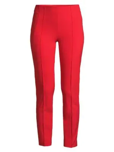 Shop Escada Tuska High-waist Cropped Trousers In Red Ruby