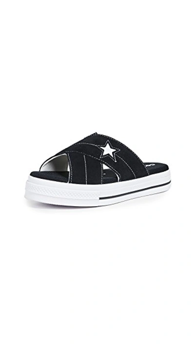 Converse One Star Sandals In Black/white | ModeSens