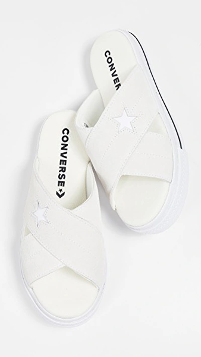 Shop Converse One Star Sandals In Egret