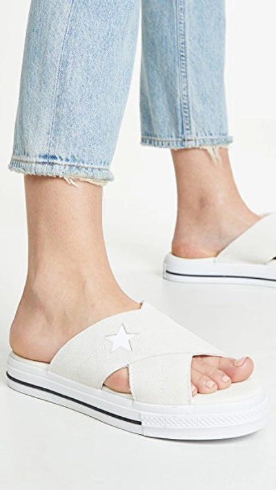 Shop Converse One Star Sandals In Egret