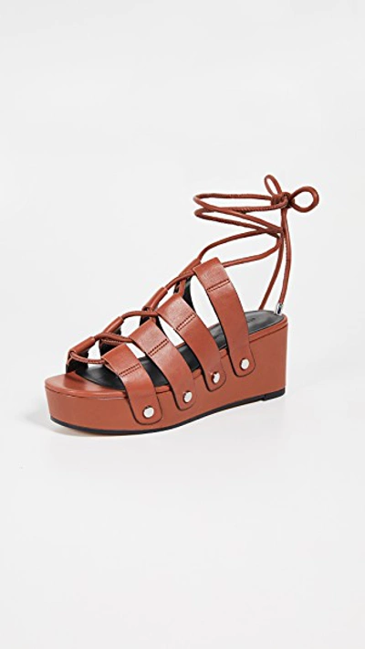 Shop Rebecca Minkoff Iven Strappy Sandals In Brown