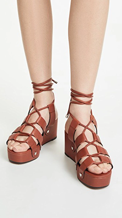 Shop Rebecca Minkoff Iven Strappy Sandals In Brown