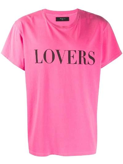 Shop Amiri 'lovers' T-shirt - Rosa In Pink