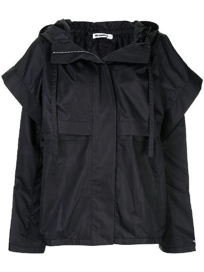 Shop Jil Sander Oversized Rain Jacket - Blue