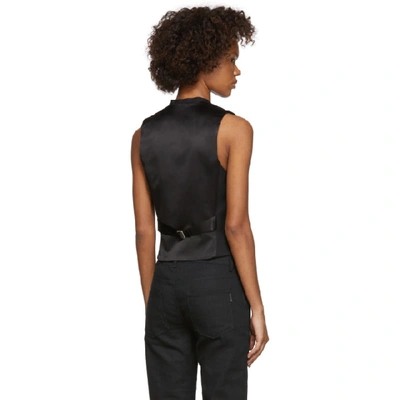 Shop Saint Laurent Black Gabardine Vest In 1000 Black