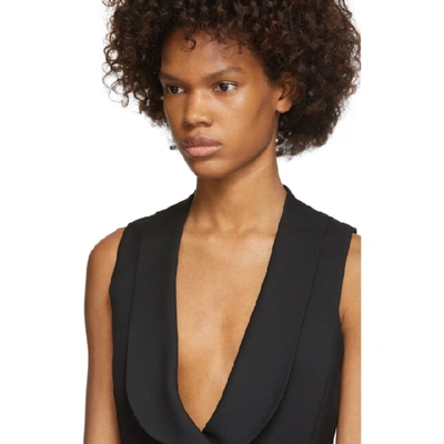 Shop Saint Laurent Black Gabardine Vest In 1000 Black