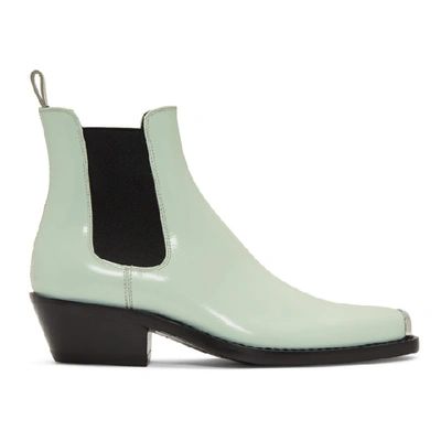 Shop Calvin Klein 205w39nyc Blue Western Chris Crosta Chelsea Boots In Mist