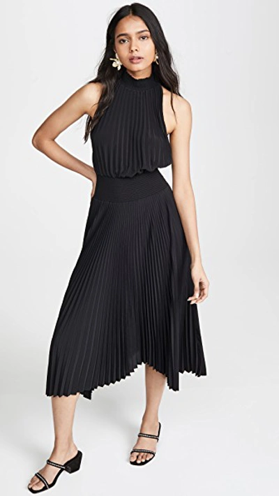 A.l.c Renzo Pleated Sleeveless Dress In Black