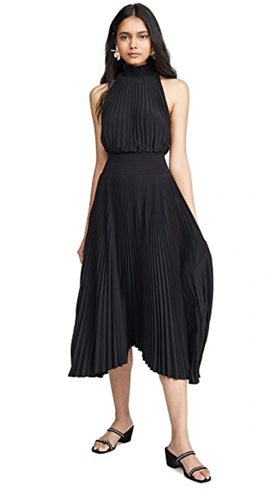 A.l.c Renzo Pleated Sleeveless Dress In Black