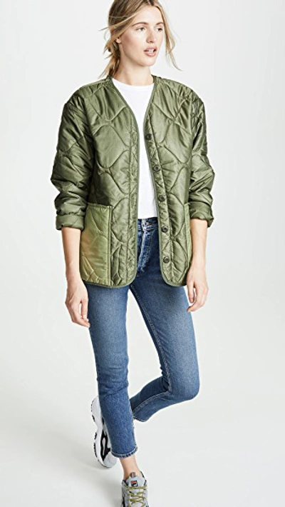 Shop Anine Bing Andy Bomber Jacket In Military Green