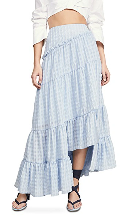 Shop 3.1 Phillip Lim / フィリップ リム Full Tiered Skirt In Oxford Blue