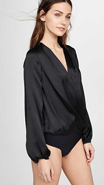 Shop Amanda Uprichard Tessa Thong Bodysuit In Black