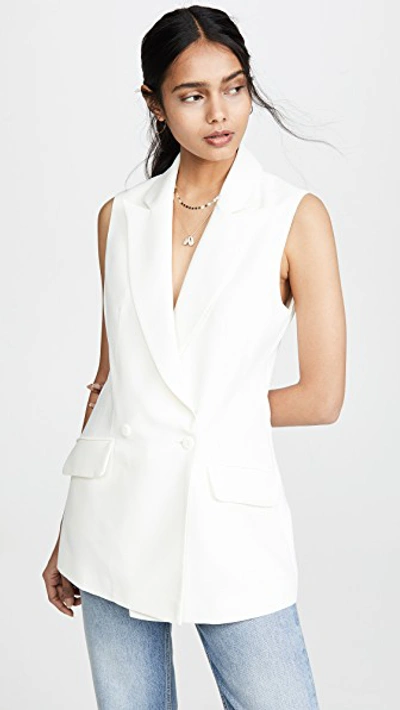 Shop Amanda Uprichard Dixon Blazer Vest In Ivory