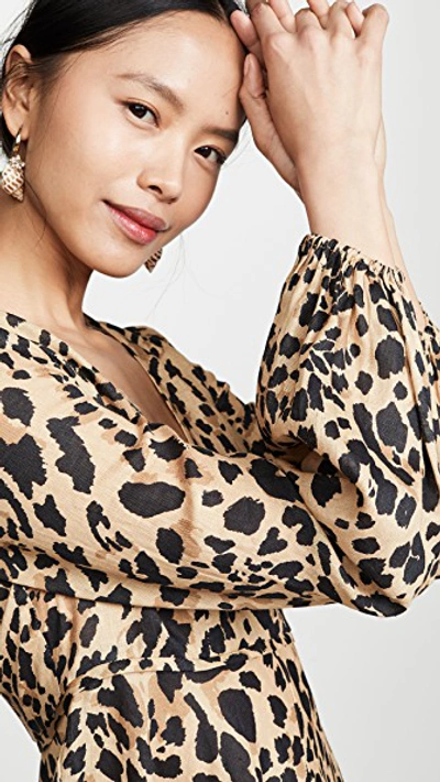 Shop Zimmermann Veneto Plunge Long Dress In Leopard