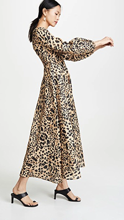 Shop Zimmermann Veneto Plunge Long Dress In Leopard