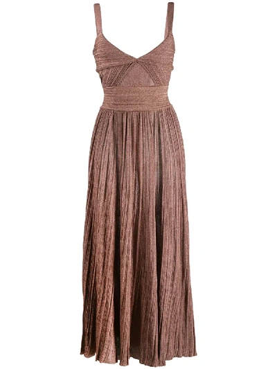 Shop Antonino Valenti Plissé Knitted Dress - Neutrals