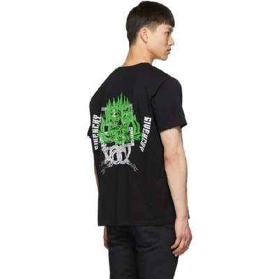 Shop Givenchy Black Embroidered Snake T-shirt