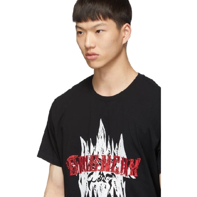 Shop Givenchy Black Embroidered Snake T-shirt