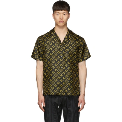 Shop Givenchy Black And Yellow Silk All Over 4g Shirt