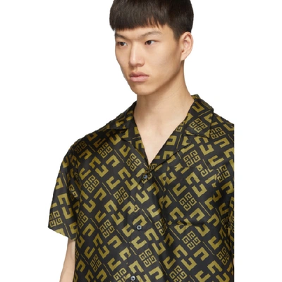 Shop Givenchy Black And Yellow Silk All Over 4g Shirt