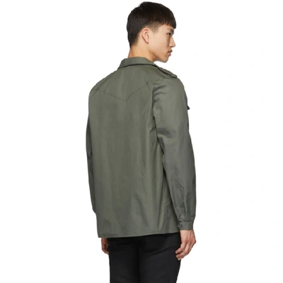 Shop Givenchy Green Military Over Shirt In 306 Olive