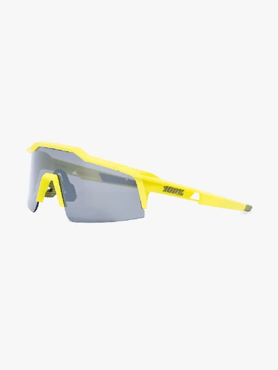 Shop 100% Eyewear Yellow Speedcraft Tinted Square Sunglasses In Black