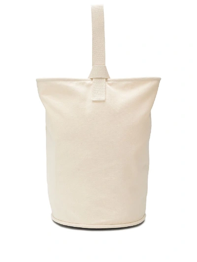 Shop Jil Sander Hoop Bucket Bag - Neutrals