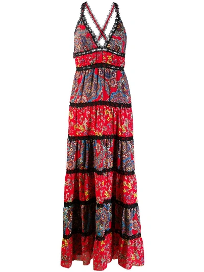 Shop Alice And Olivia Alice+olivia Floral Print Maxi Dress - Red