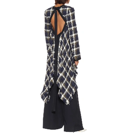 Shop Monse Cotton And Wool-blend Knit Cardigan In Blue