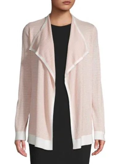 Shop Calvin Klein Textured Open-front Cardigan In Blush White