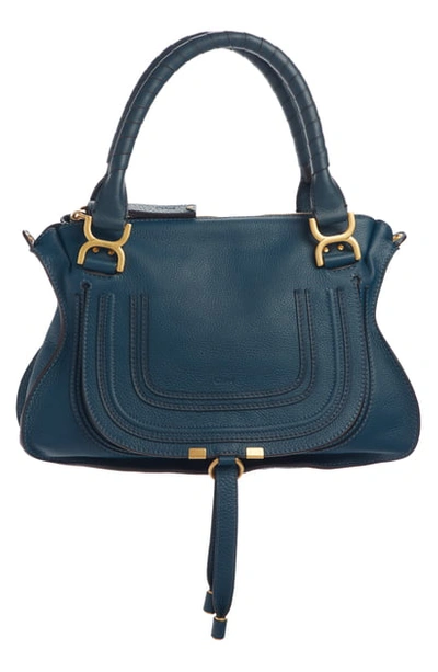 Shop Chloé 'medium Marcie' Leather Satchel - Blue In Navy Ink