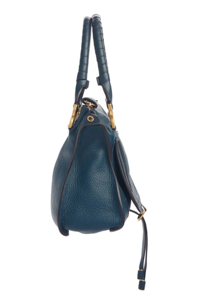 Shop Chloé 'medium Marcie' Leather Satchel - Blue In Navy Ink