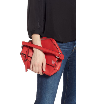 Shop Loewe Puzzle Small Shoulder Bag In Scarlet