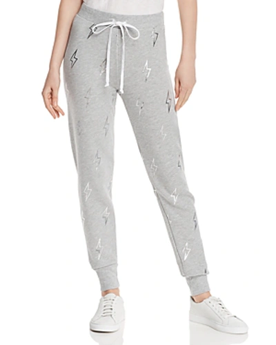 Shop Wildfox Jack Silver-bolt Joggers In Heather Gray