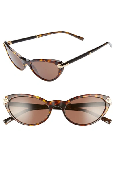 Shop Versace 54mm Cat Eye Sunglasses In Brown Solid