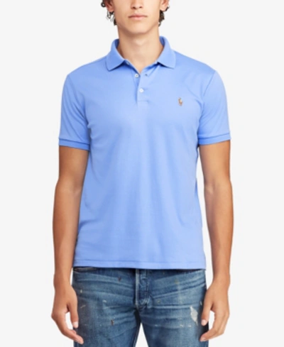 Shop Polo Ralph Lauren Men's Custom Slim Fit Soft Touch Cotton Polo, Created For Macy's In Harbor Island Blue