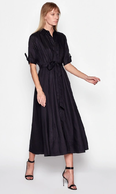 Shop Equipment Irenne Linen Midi Dress In True Black