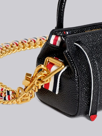 Shop Thom Browne 3-strap Leather Micro Bag In Black