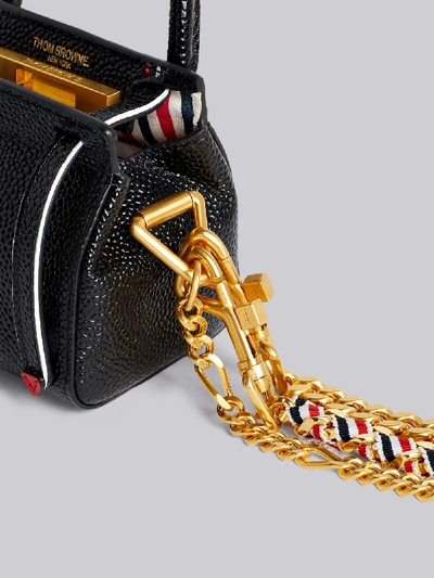 Shop Thom Browne 3-strap Leather Micro Bag In Black