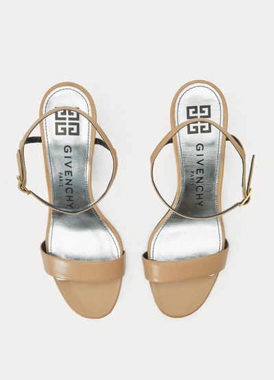 Shop Givenchy Triangle Mules In Beige