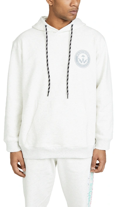 Shop Adidas Originals By Alexander Wang Wangbody Graphic Hoodie In Heather/white/bahpnk