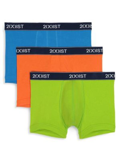 Shop 2(x)ist Men's Essential 3-pack Cotton No-show Trunks In Blue Easter