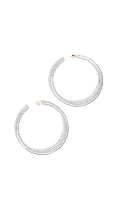 Shop Alison Lou Large Jelly Hoops In Lilac Grey