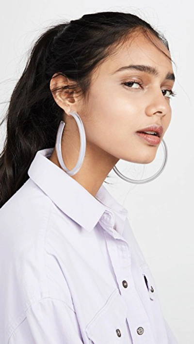 Shop Alison Lou Large Jelly Hoops In Lilac Grey