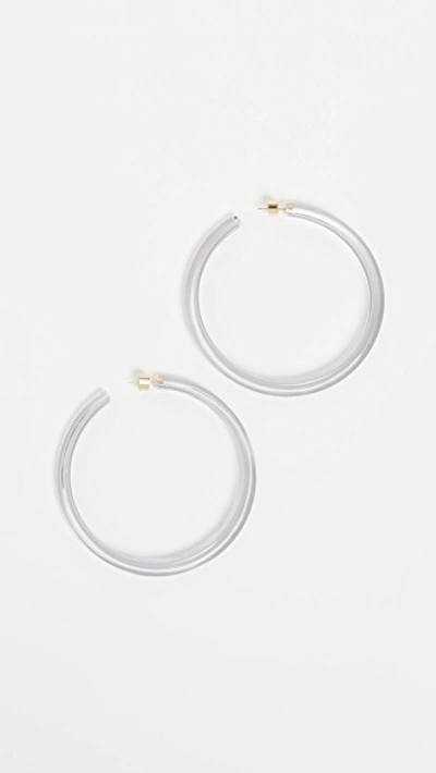 Shop Alison Lou Large Jelly Hoops In Lilac Grey