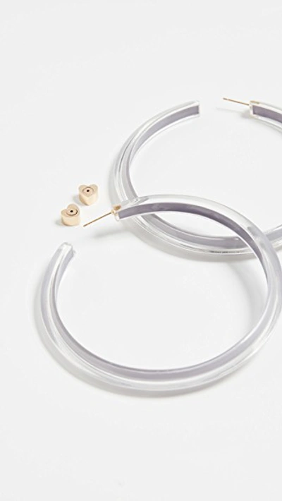 Shop Alison Lou Large Jelly Hoops In Lilac Grey