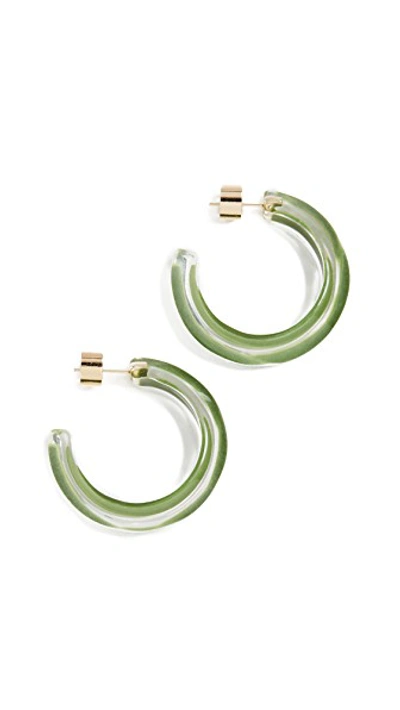 Shop Alison Lou Small Jelly Hoops In Juniper