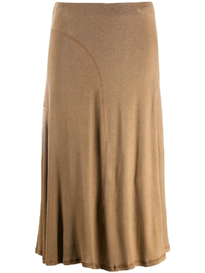 Shop Totême Toteme Pleated Skirt - Brown