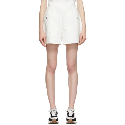 Shop Edit White Twill Full Shorts In 002 White